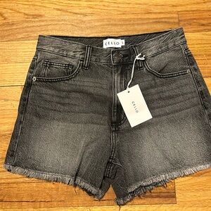 CELLO Faded Black Jean Shorts